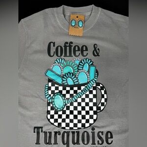 Gray and Blue Graphic Shirt